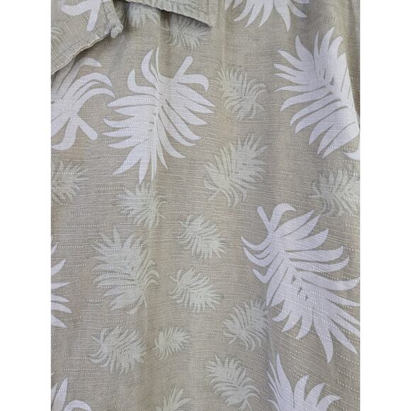 Joseph & Feiss Men's XXL Silk Green Floral Button Up Hawaiian Shirt - Picture 3 of 4